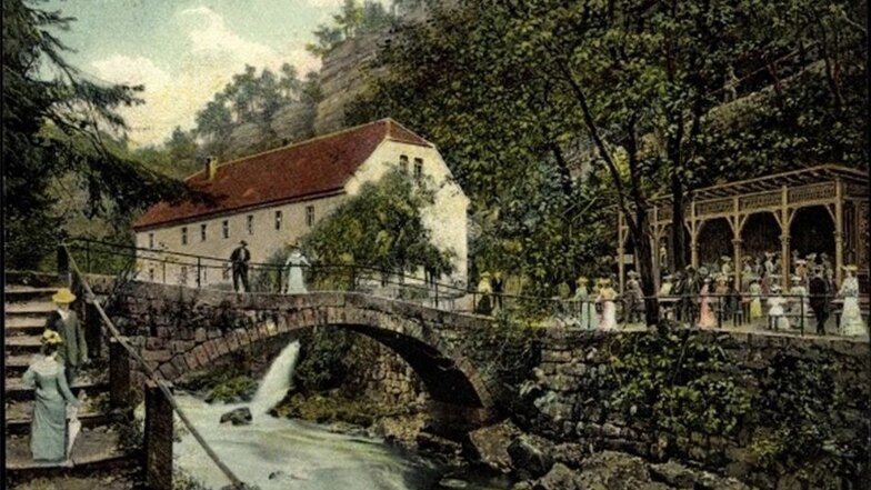 Die Lochmühle im Liebethaler Grund zog seit 1832 etliche Wanderer an. Ein neuer Investor will hier erneut ein Lokal eröffnen – samt Hotel.