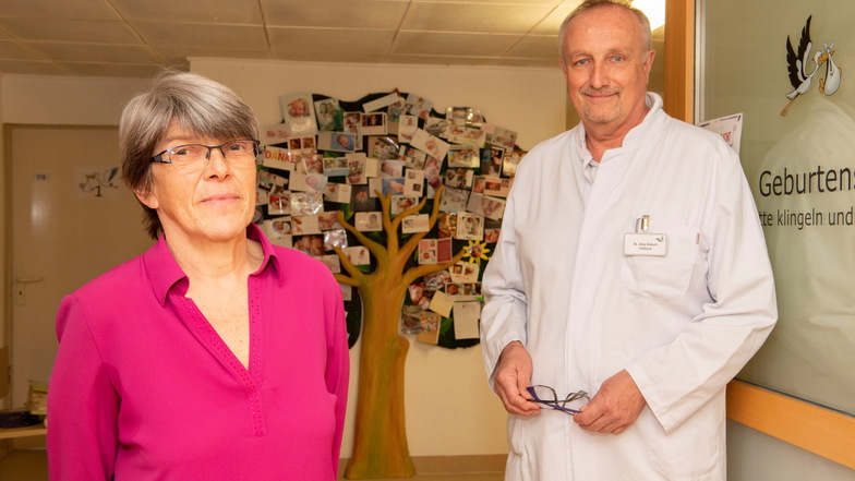Die Chefärzte der beiden Geburtskliniken in den Häusern des Elblandklinikums: Dr. Marlies Leibner (Meißen) und Dr. Jörg Kotsch (Riesa).