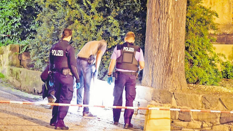 Die Polizei untersuchte damals den Tatort am Christian-Weise-Gymnasium in Zittau - und nahm Frank H. noch am selben Abend fest.