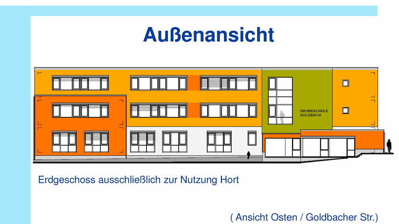 So soll die neue Grundschule in Goldbach aussehen.