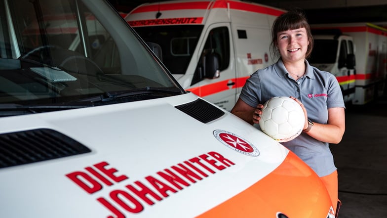 Lea Marie Gasteiger gehört zu den Leisniger Johannitern, die als Helfer zu den Spielen der Fußball-EM nach Leipzig fahren – am Dienstag zum letzten Mal.