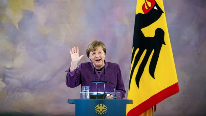 Angela Merkel nach der Verleihung