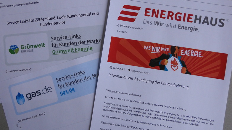 Energielieferung beendet: Der Dresdner Händler Energiehaus Dresden eG teilte seinen Kunden ebenso wie Gas.de und Grünwelt mit, dass von ihm keine Energie mehr zu erwarten sei. Stadtwerke und Regionalversorger mussten einspringen.