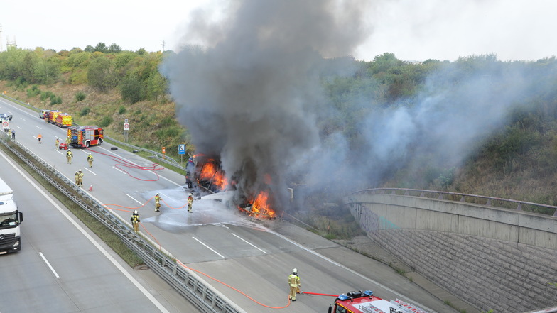 Das Feuer in dem slowakischen Lkw konnte inzwischen gelöscht werden.