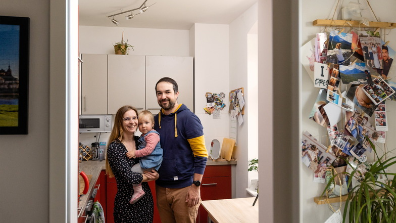 "Sind unsere Ansprüche überzogen?" Frances Speckhahn und Philipp Frischkorn suchen für ihre kleine Familie eine größere Wohnung in Dresden.