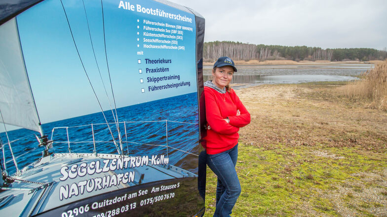 Aurelia Kalz hat als Segellehrerin auf dem Quitzdorfer Stausee derzeit nicht viel zu tun. Langeweile hat sie aber trotzdem nicht..