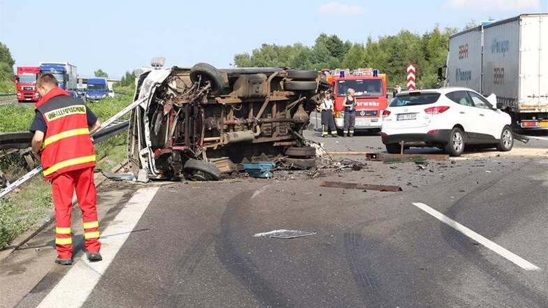 Nahe Siebenlehn hat es auf der Autobahn 4 einen schweren Unfall gegeben.