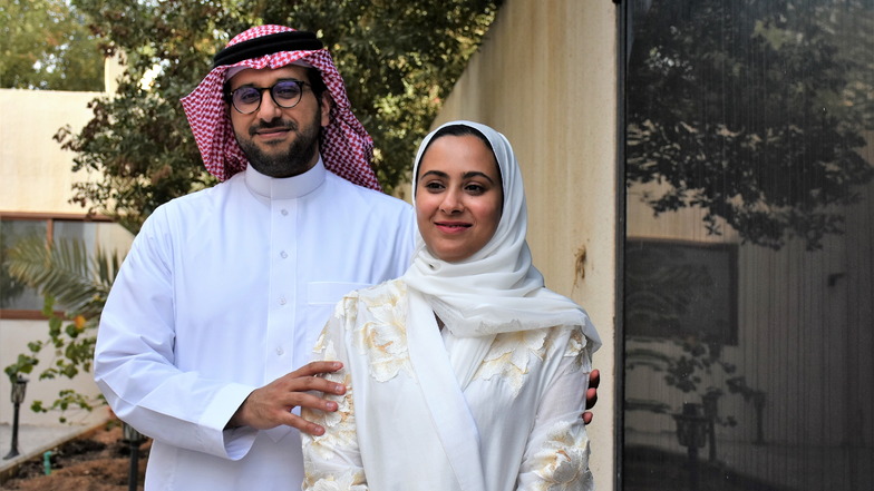 Willkommen: Noura AlSadoun und ihr Mann Ahmed empfangen ausländische Besucher.
