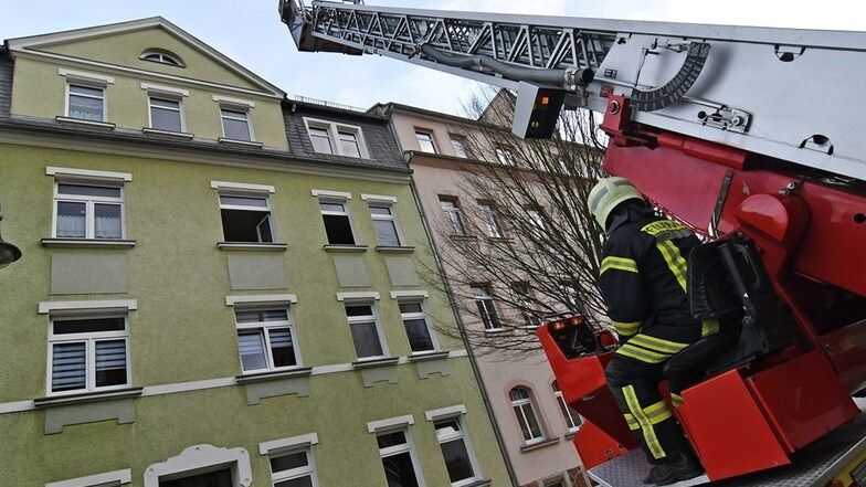 Feuerwehreinsatz in der Döbelner Feldstraße 9.
