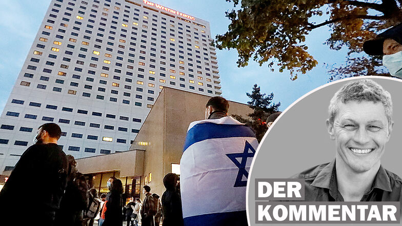Unmittelbar nach dem angeblichen Vorfall gab es in Leipzig Demonstrationen vor dem Hotel.