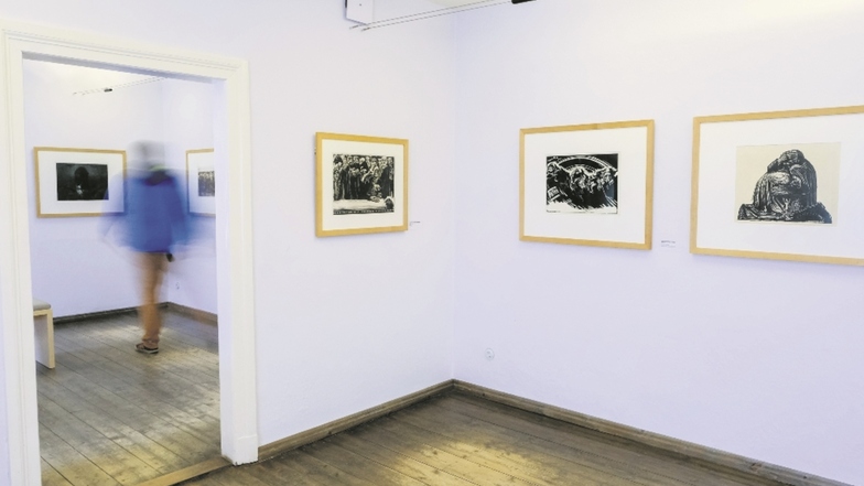 Die Ausstellung zu Leben und Werk von Käthe Kollwitz befindet sich in den sieben Räumen der oberen Etage des Moritzburger Kollwitz-Hauses.