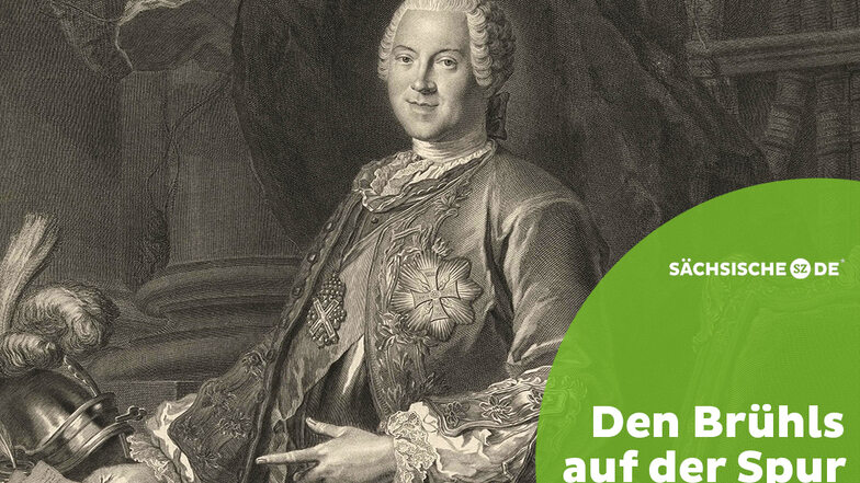 Heinrich von Brühl, 1737 in den Reichsgrafenstand erhoben (hier auf einem Kupferstich von Jean-Joseph Balechou nach Louis de Silvestre), war auch zuständig für die Privatangelegenheiten von August dem Starken.