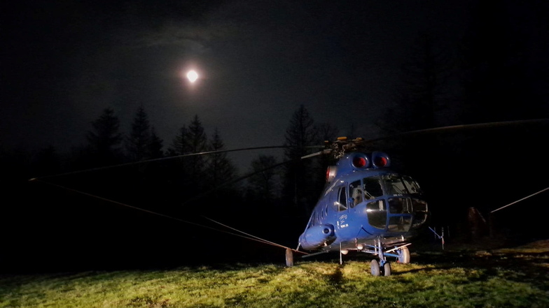 Am Dienstagabend ist der Helikopter in der Böhmischen Schweiz gelandet.