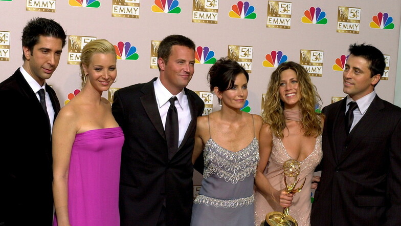 Sie waren die Hauptdarsteller in "Friends": David Schwimmer (l-r), Lisa Kudrow, Matthew Perry, Courteney Cox, Jennifer Aniston und Matt LeBlanc.