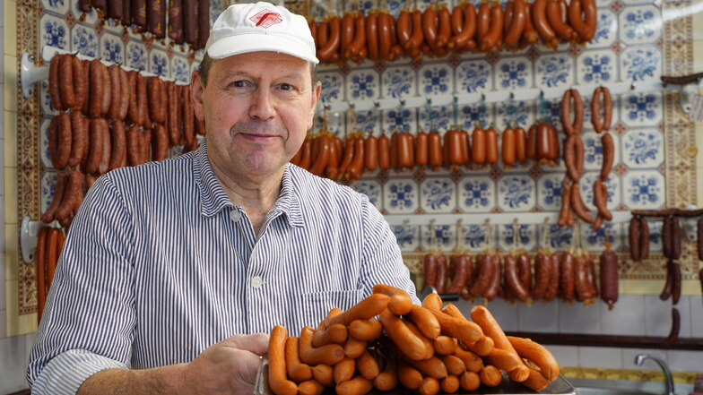 Der Bautzener Fleischermeister Thomas Keller findet es "daneben", dass sich ein Geschäft, das ausschließlich vegane Produkte verkauft, Fleischerei nennt.