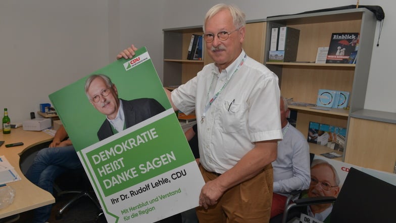 Rudolf Lehle (CDU) hat das Direktmandat verpasst. Aber er bedankt sich per Plakat bei den Wählern und Helfern.