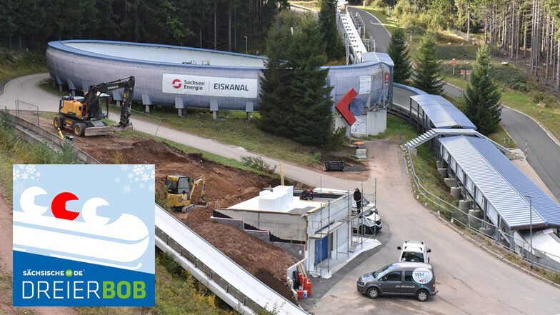 Noch wird gebaut am Altenberger Eiskanal. In 99 Tagen findet im Osterzgebirge die Rodel-WM statt.