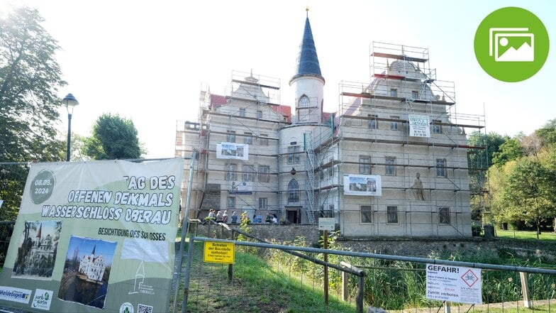 Das Wasserschloss Oberau wird seit Mittwoch begast. Seit mehr als einem Jahr wartet der Förderverein schon darauf.