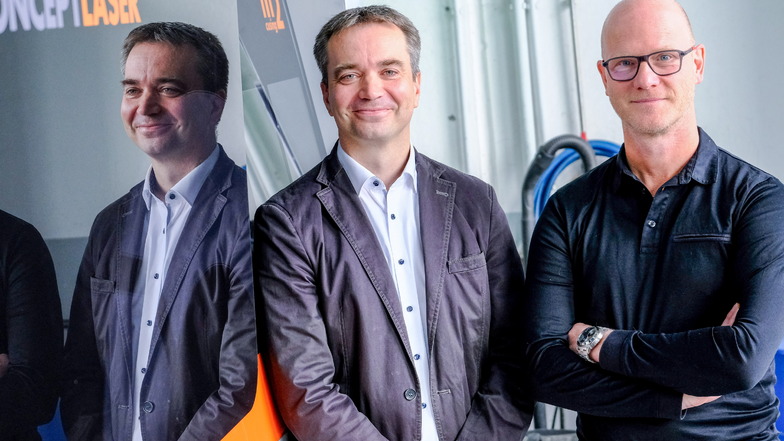 Matthias Grütze (l.) und Mirko Bobe haben das Boxdorfer Produktentwicklungsunternehmen H+E 2015 übernommen. Der 3D-Drucker hat sich seitdem rasant entwickelt.