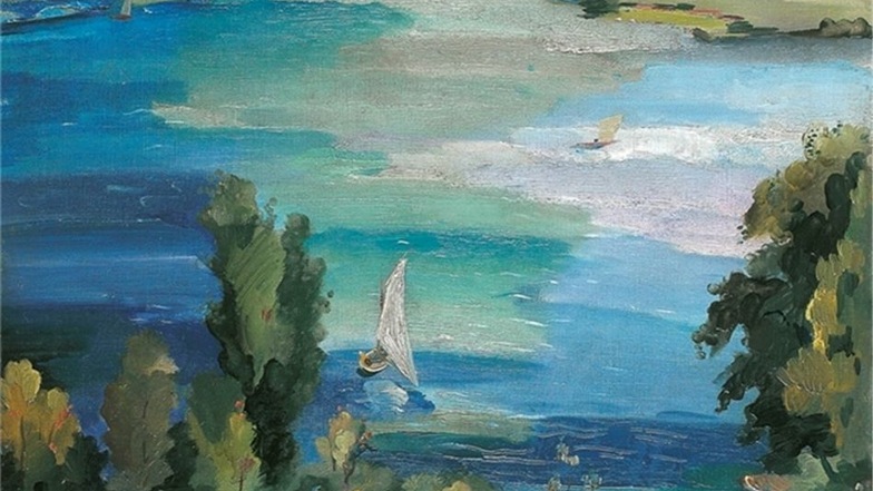 Eberl war nicht nur Sammler, sondern auch ein talentierter Maler, wie sein 1930 entstandenes Bild von der Talsperre Malter beweist.