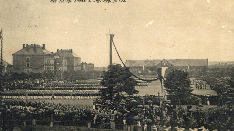 Zum Jubiläum „200 Jahre 102er Regiment in Zittau“ gab es auch eine große Parade für den sächsischen König Friedrich August III.