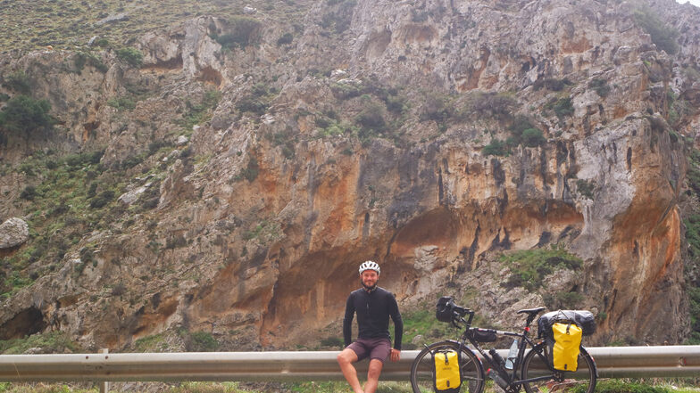 Mitte März, kurz vor der Corona-Krise: Auf Kreta konnte Maik Schätzel noch ungehindert radfahren.