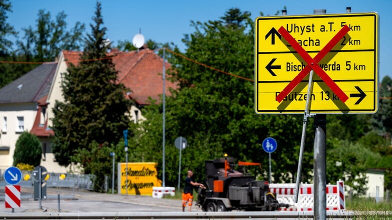 Kreuzung in Wölkau wieder frei: Baustelle rückt jetzt nach Demitz-Thumitz