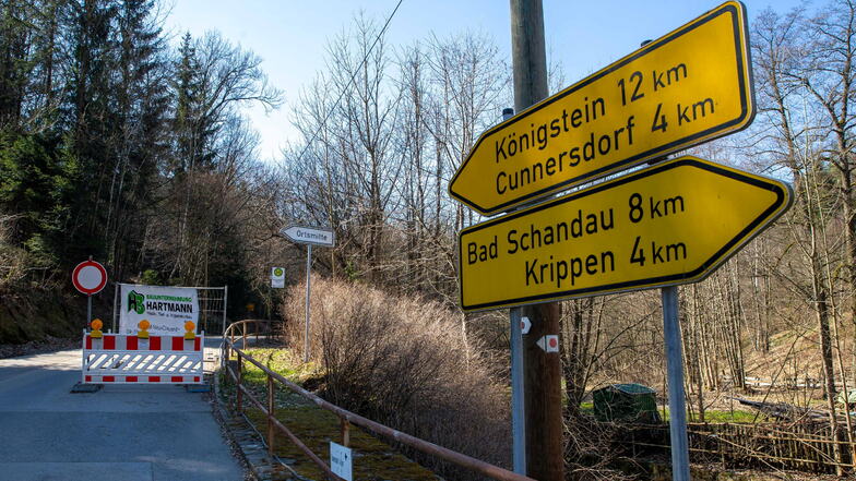 Straße zwischen Kleingießhübel und Cunnersdorf wieder frei