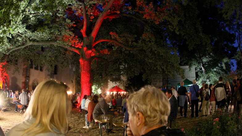 Unterm "roten Baum" im Klosterhof ließ es sich herrlich plaudern.