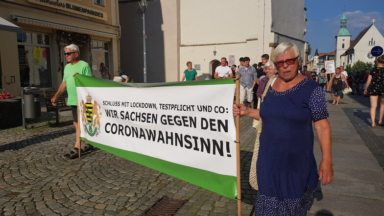 Corona-Protest vergangenen Sommer in Bautzen.