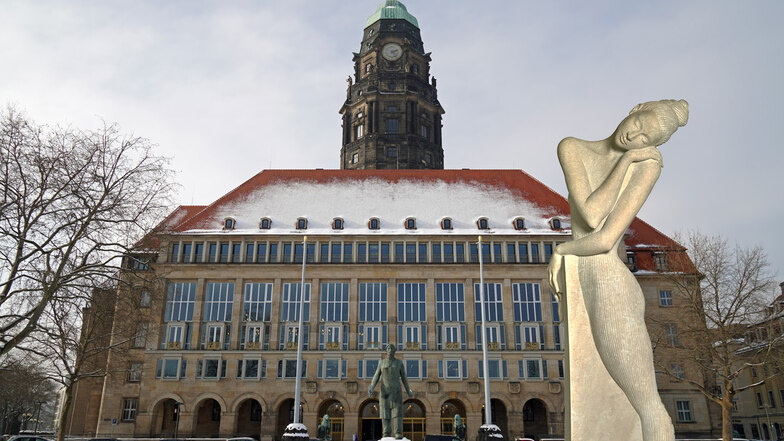 So ähnlich wie in dieser Visualisierung könnte die Skulptur der Künstlerin Małgorzata Chodakowska vor dem Rathaus aufgestellt werden.