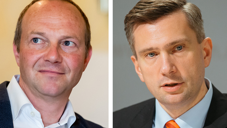 Vize-Regierungschefs Wolfram Günther (Grüne)und Martin Dulig (SPD)