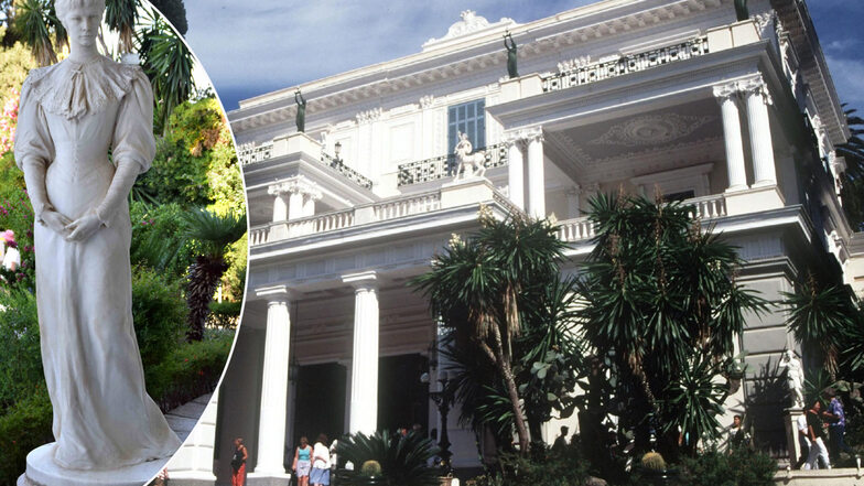 Österreichs Kaiserin Elisabeth schuf 1892 auf Korfu diesen Ort ihrer Griechenland-Verehrung. Kaiser Wilhelm kaufte ihn später, vertrieb Heinrich Heine und spendierte die Sisi-Statue.