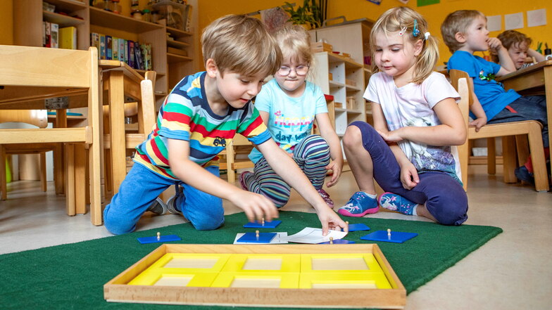 Döbelns kleinste Kita in Beicha arbeitet seit sechs Jahren nach dem Konzept der Reformpädagogin Maria Montessori. Dazu gehört, dass die Kinder sich ihrem Entwicklungsstand entsprechend selbst aussuchen können, womit sie sich beschäftigen.