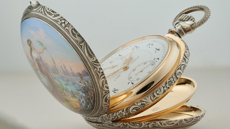 Diese wertvolle Taschenuhr - das in Glashütte gefertigte Tourbillon Nr. 41.000 - ist ab Pfingstsonntag 2024 im Bautzener Museum zu sehen.