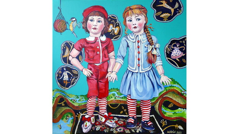 Zuletzt befasste sich Astrid Grauer vor allem mit Puppen: Reise ohne Ziel heißt dieses Gemälde der Künstlerin.