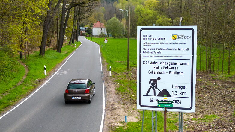 Nächsten Dienstag beginnen die Arbeiten für den Bau des Geh- und Radweges zwischen Waldheim und Gebersbach. Dabei kommt es zu Verkehrseinschränkungen.