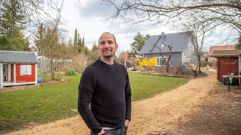 Eric Hänsch aus Niesky: Sein Holzhaus wird mit einer Wärmepumpe klimatisiert.