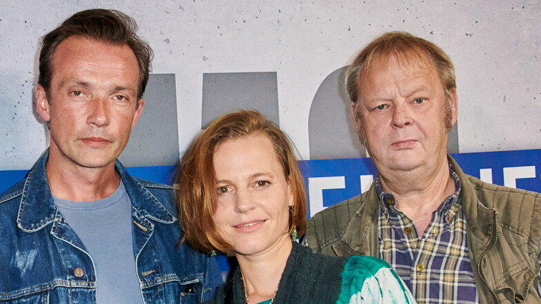 Die Schauspieler Lucas Gregorowicz, Maria Simon und Fritz Roth spielten zusammen im "Polizeiruf".