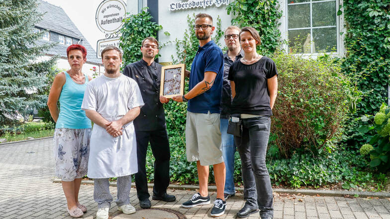 Wurden ebenfalls mit der "Goldenen Gabel" ausgezeichnet: Betriebsleiter Peter Schöning und sein Team vom Hotelrestaurant "Olbersdorfer Hof".