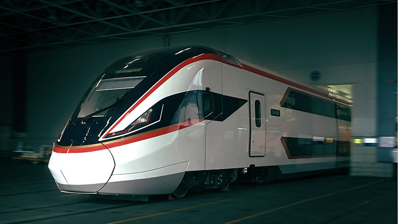 Diesen für 200 Stundenkilometer ausgelegten Doppelstock-Hochgeschwindigkeitszug in Aluminium- und Stahlbauweise haben die Tüftler von Hörmann Vehicle Engineering für das chinesische Unternehmen CRRC in Zhuzhou entwickelt.