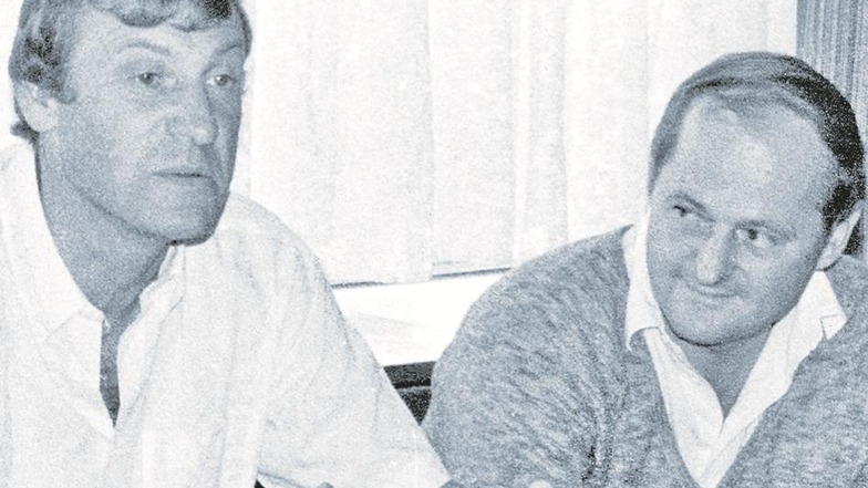 Ein erfolgreiches Duo Ende der 1980er-Jahre bei Dynamo: Trainer Eduard Geyer und Präsident Alfons Saupe (r.). Archivfoto: privat