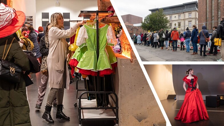 Hunderte Menschen wollen Kostüme der Staatsoperette Dresden kaufen