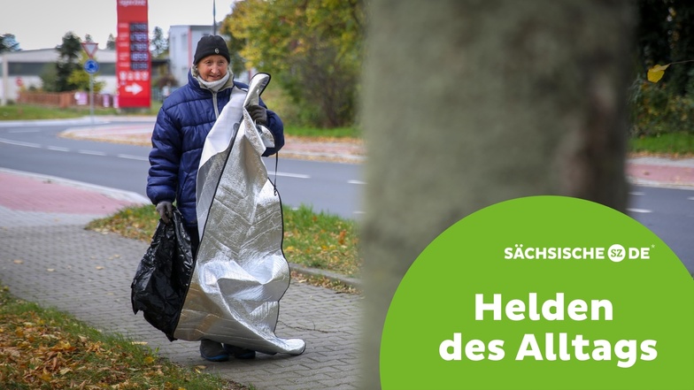 Karin Stiebitz aus Kamenz dreht seit Jahren jeden Sonntagmorgen ihre Runden in Kamenz-Nord, um Müll aufzusammeln - einfach, weil sie Gutes tun möchte.