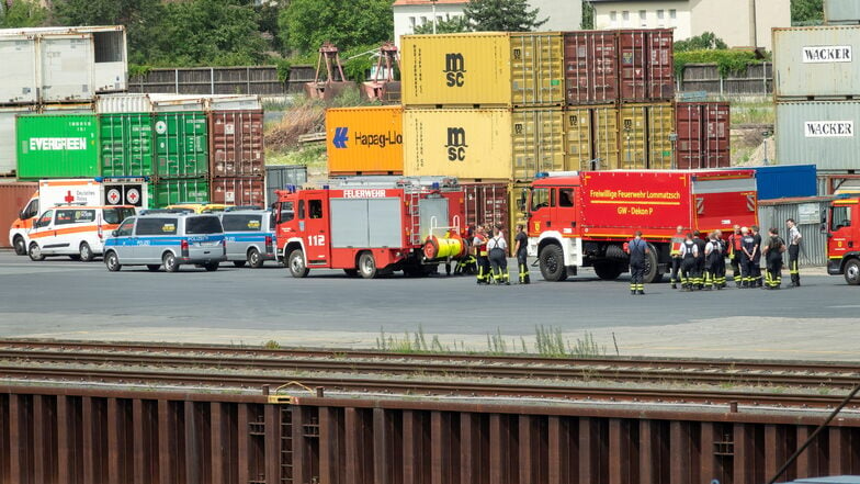 Polizei- und Feuerwehrfahrzeuge waren Donnerstagvormittag aufs Hafengelände geeilt.