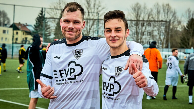 Maximilian Unger (rechts) bleibt dem VfL Pirna-Copitz erhalten, bei Kai Weska steht die Entscheidung noch aus.