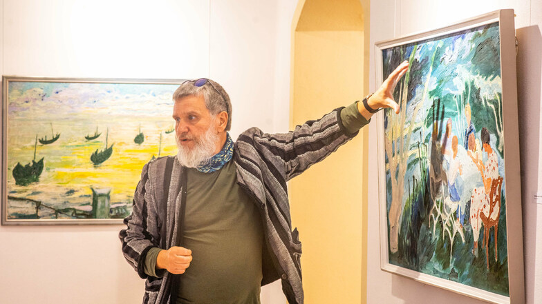 Der Bischofswerdaer Maler Falk Nützsche ist Kurator der Ausstellung "Unbekannte Werke". Sie zeigt Arbeiten des Expressionisten Carl Lohse.