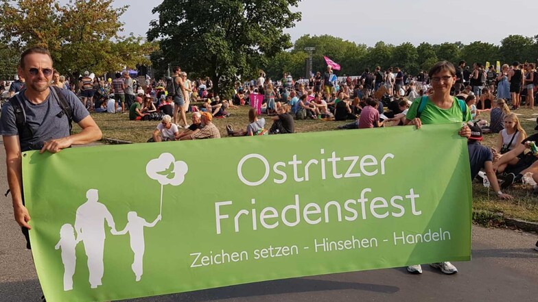 Jens Zachmann und Simone Hickmann organisieren das Ostritzer Friedensfest.