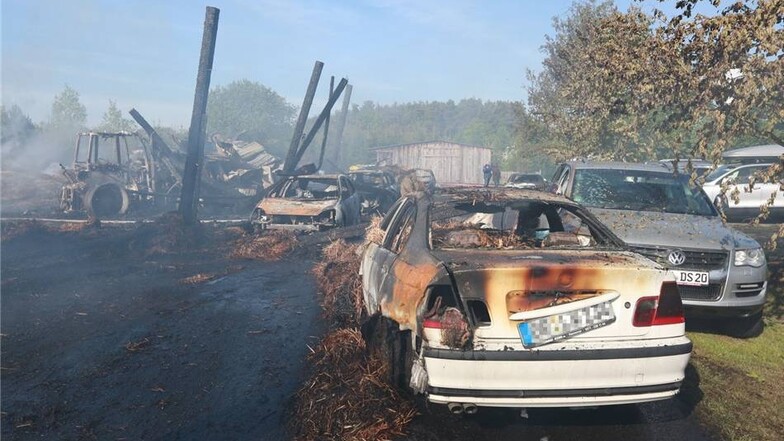 Die Straße der verbrannten Autos.