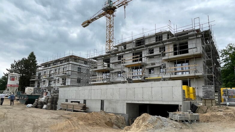 Neue Wohnhäuser in Copitz: In vier bis sechs Wochen soll der Rohbau fertig sein.